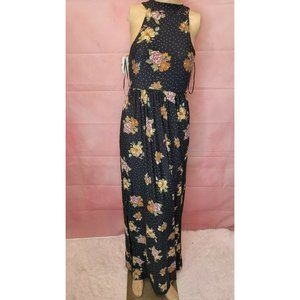 NWT Free People Women's Black Polyester Round Neck Sleeveless Dress Size S/P
